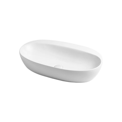 Azzurra Elegance Circle Раковина накладная, 70x42xH14 см, без отв., без перелива, цвет: Bianco lucido