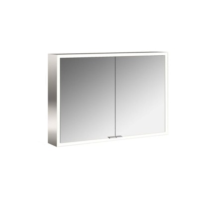Emco Prime Зеркальный шкаф 100см., с подсветкой LED Facelift навесная модель, 2-дверки, IP 20 задняя панель  цвет белый