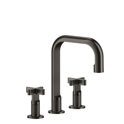 Gessi Inciso+ Смеситель для раковины на 3 отверстия, без донного клапана. цвет: black XL