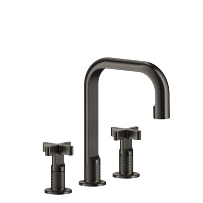 Gessi Inciso+ Смеситель для раковины на 3 отверстия, без донного клапана. цвет: black XL
