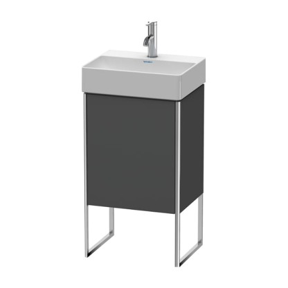 Duravit XSquare Тумба напольная, 43.4х34х73.9см, с раковиной, 1 стек полка, 1 дверца правая, цвет: графит матовый