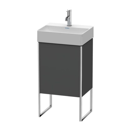Duravit XSquare Тумба напольная, 43.4х34х73.9см, с раковиной, 1 стек полка, 1 дверца правая, цвет: графит матовый