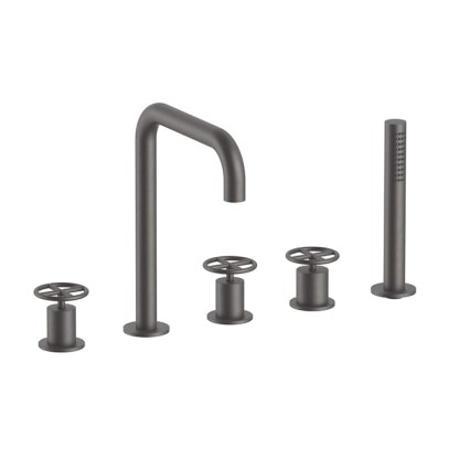 Fantini Fontane Bianche Набортный смеситель для ванны, 5 отв., цвет: Matt Gun Metal PVD