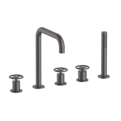 Fantini Fontane Bianche Набортный смеситель для ванны, 5 отв., цвет: Matt Gun Metal PVD