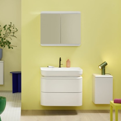 Burgbad B.ME Комплект мебели 80х55х68cм., подвесной, 2 ящика, раковина белая матовая, с 1 отв., 1 шкафчик, цвет: белый матовый