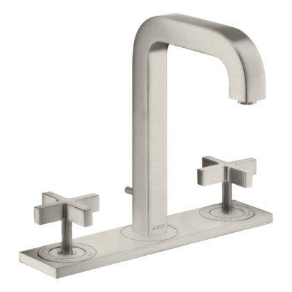 Axor Citterio Смеситель для раковины 170, на 3 отв., с панелью, с донным клапаном, цвет: сталь