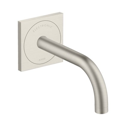 Axor Uno? Смеситель для раковины, встраиваемый, электронный, излив: 16.5см., цвет: сталь