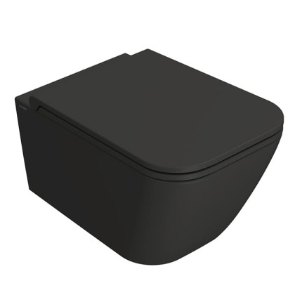 Globo Stone Унитаз подвесной 52х36см., безободковый, с системой скрытого крепежа, цвет: Smoke