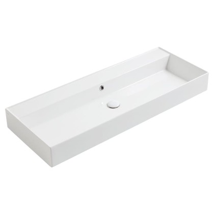 Simas Agile Раковина подвесная 121х46 см, с переливом, без отв. под смеситель, цвет: белый