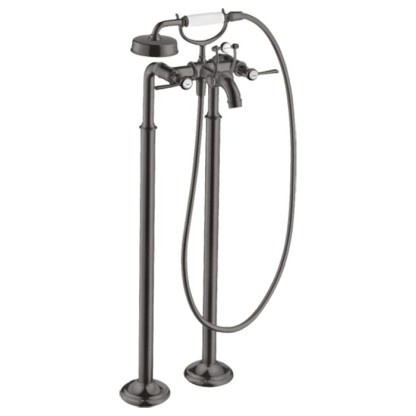 Axor Montreux Смеситель для ванны, напольный, с ручным душем, ручка: рычаг, цвет: шлифованный черный хром