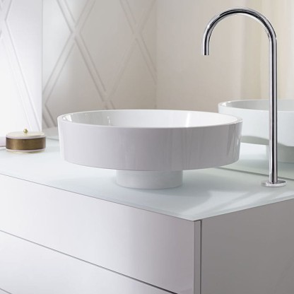 Burgbad Crono Раковина 45 см, без отв., накладная, круглая, цвет: белый