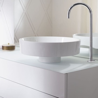 Burgbad Crono Раковина 45 см, без отв., накладная, круглая, цвет: белый