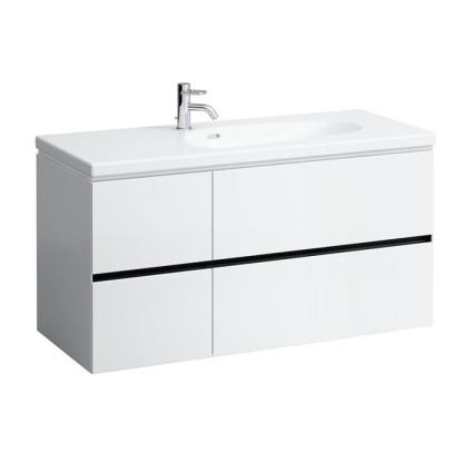 Laufen Palomba Тумба с раковиной, 118.5х49.5х59см, с 4 выдвиж. ящиками, без розетки, покрытие LLC, цвет: белый матовый