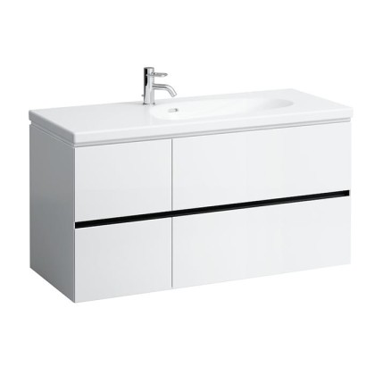 Laufen Palomba Тумба с раковиной, 118.5х49.5х59см, с 4 выдвиж. ящиками, без розетки, покрытие LLC, цвет: белый матовый