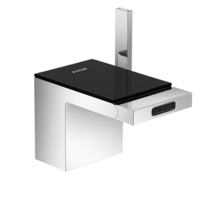 Axor MyEdition Смеситель для биде, на 1 отв., излив 145мм, с донным клапаном, цвет: хром/черное стекло