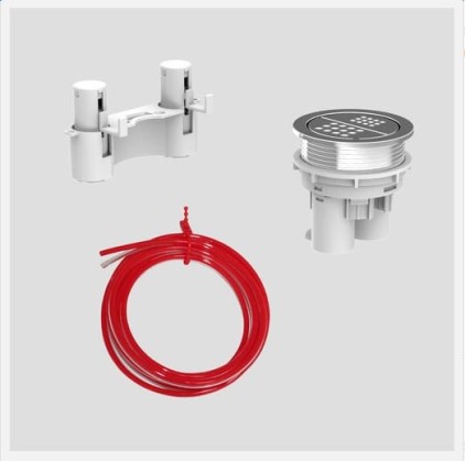 SANIT Пневматическое управление двухрежимным смывом, с круглой кнопкой, цвет: хром