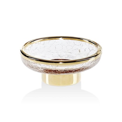 Decor Walther Crack STS Мыльница настольная, французское стекло Craquele, цвет: золото