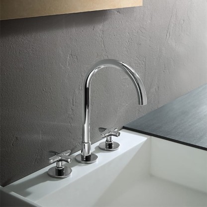 Fantini Icona Classic Смеситель для раковины, 3 отверстия, цвет: хром