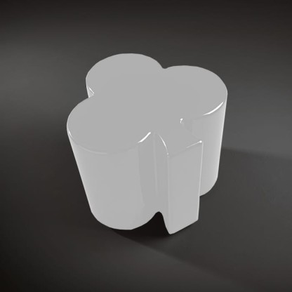 Kerasan Artwork Столик декоративный на стальной основе "FIORI", 50х50х41 см, напольный, цвет: белый глянцевый