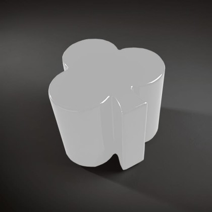 Kerasan Artwork Столик декоративный на стальной основе "FIORI", 50х50х41 см, напольный, цвет: белый глянцевый