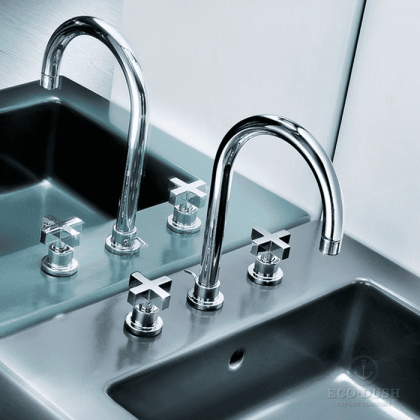 CISAL Barcelona Смеситель для раковины на 3 отверстия с донным клапаном, цвет: хром