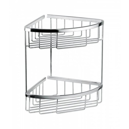 Полочка двойная угловая Bongio, подвесной, цвет: хром