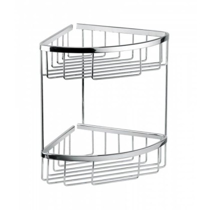 Полочка двойная угловая Bongio, подвесной, цвет: хром