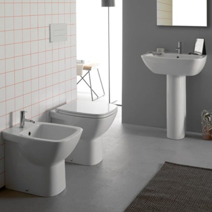 Globo Daily Унитаз напольный пристенный 53х37х42см, слив универсальный, цвет: белый