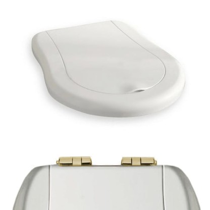 Kerasan Retro Сиденье NEW для унитаза, микролифт, цвет: белый/золото