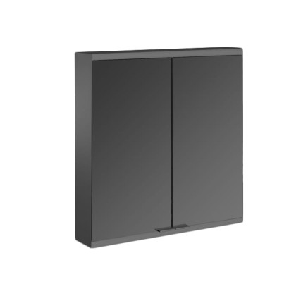 EMCO Prime2 Зеркальный шкаф 60x70см., с подсветкой, навесной, 2 двери, 2 полки, розетка, цвет: черный