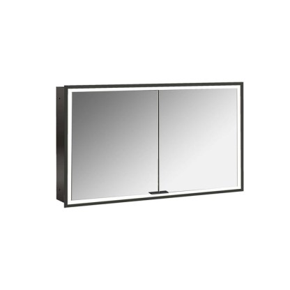 Emco Prime Зеркальный шкаф 120см., с подсветкой LED встраив. модель, 2-дверки, IP 20 с Lichtpaket, зеркальная задняя стенка, цвет черный