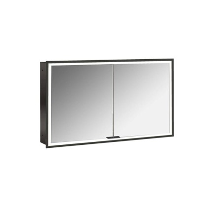 Emco Prime Зеркальный шкаф 120см., с подсветкой LED встраив. модель, 2-дверки, IP 20 с Lichtpaket, зеркальная задняя стенка, цвет черный