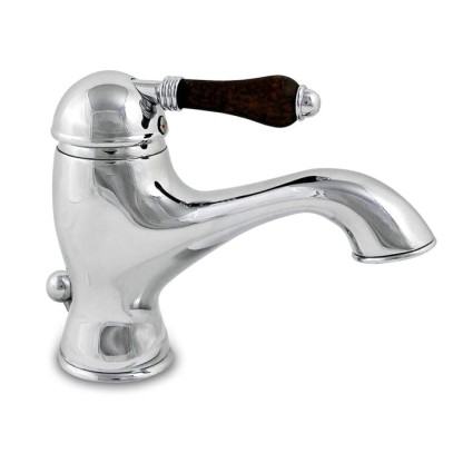 Nicolazzi Forest Смеситель для раковины однорычажный, с донным клапаном, ручки дерево, цвет: хром