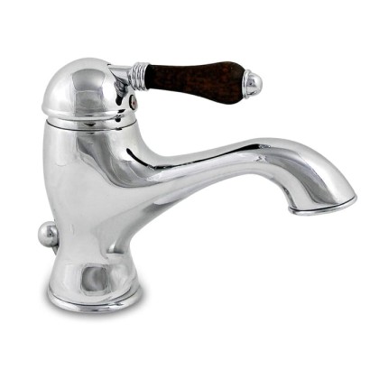 Nicolazzi Forest Смеситель для раковины однорычажный, с донным клапаном, ручки дерево, цвет: хром