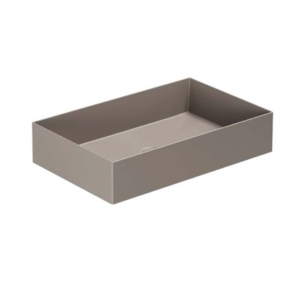 Azzurra Elegance Squared Раковина накладная, 60x38xH12,5 см, без отв., без перелива, цвет: Tortora