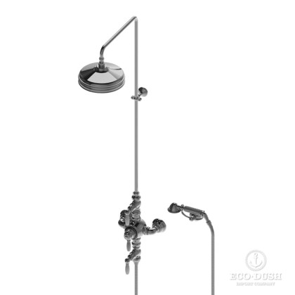 Stella Italica Leve Душевой комплект IS3284/33-220: термостатический смеситель, штанга+ручной+верхний душ 220мм, цвет: хром