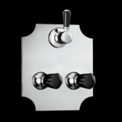 Devon&Devon Black Morris Смеситель для душа настенный на пластине с распределителем, цвет: хром/черные