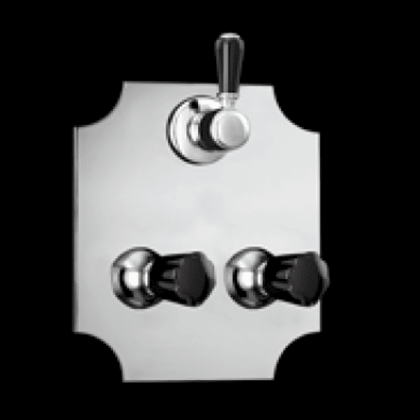 Devon&Devon Black Morris Смеситель для душа настенный на пластине с распределителем, цвет: хром/черные