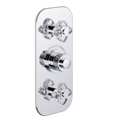 THG P?tale de cristal clair Смеситель для душа, термостатический, 2 потока, цвет: хром/прозрачный хрусталь