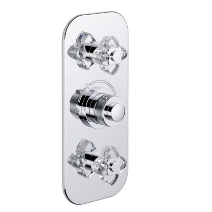 THG P?tale de cristal clair Смеситель для душа, термостатический, 2 потока, цвет: хром/прозрачный хрусталь