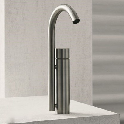 Fantini AA/27 Смеситель для раковины на 1 отв, без донного клапана, цвет: Матовая натуральная сталь