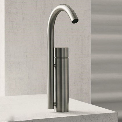 Fantini AA/27 Смеситель для раковины на 1 отв, без донного клапана, цвет: Матовая натуральная сталь