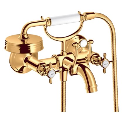 Axor Montreux Смеситель для ванны, настенный, с ручным душем, цвет: полированное золото