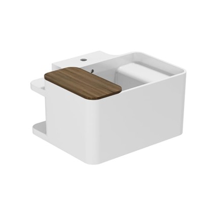 Azzurra Anfibio Раковина подвесная 60x50,5x33 см, 1 отв., с дерев. столешницей в комплекте, цвет: Bianco lucido