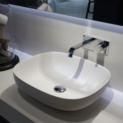 Antonio Lupi Ago Раковина 50х45х15 см,  без отв., накладная, цвет: белый