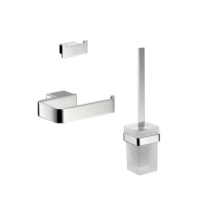 Emco Loft Набор: держатель т/б, ершик напольный, крючек двойной, цвет: хром