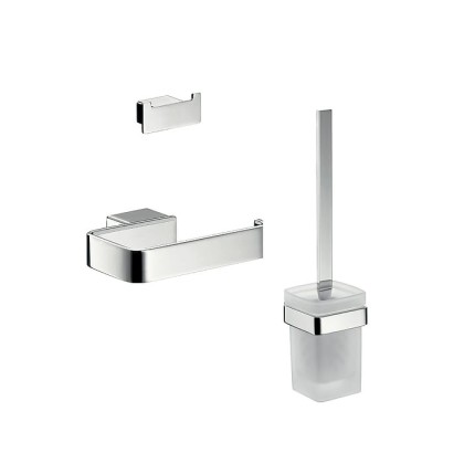 Emco Loft Набор: держатель т/б, ершик напольный, крючек двойной, цвет: хром
