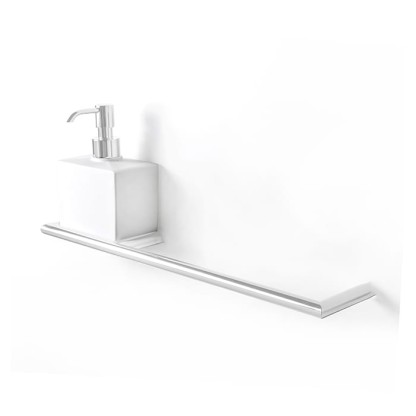 3SC Guy Полотенцедержатель и дозатор, 40см.,  слева, подвесной, композит Solid Surface, цвет: белый матовый/белый матовый