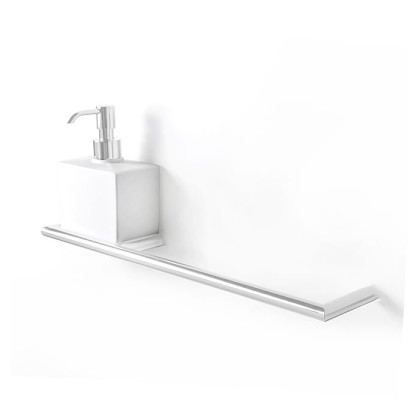 3SC Guy Полотенцедержатель и дозатор, 40см.,  слева, подвесной, композит Solid Surface, цвет: белый матовый/белый матовый