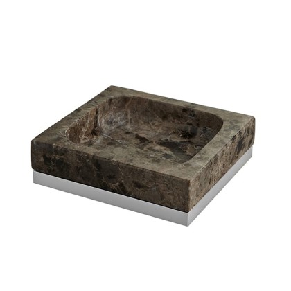 3SC Palace Marmo Мыльница настольная, цвет: мрамор Emperador dark/хром